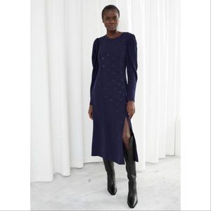 & Other Stories Paris Horse Jacquard Midi Dress